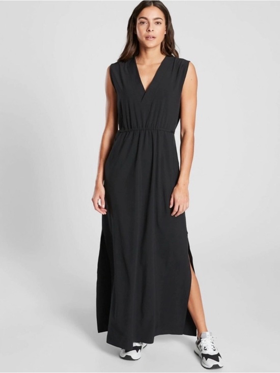 Athleta Dresses & Skirts - Athleta Marlow Black Maxi Dress with V-Neck, XS Petite
